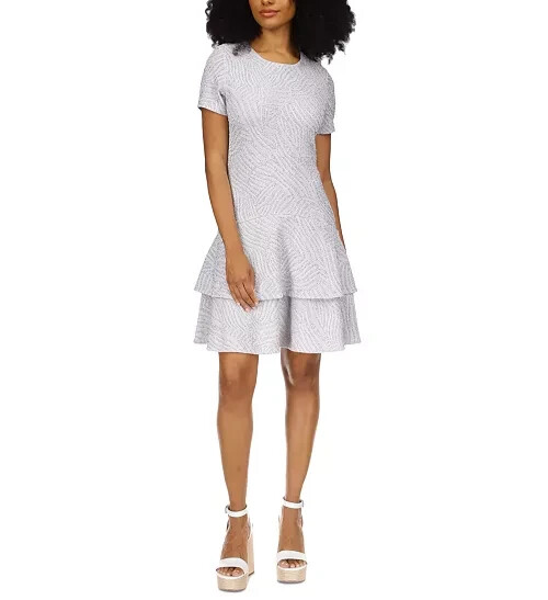 Michael Kors Metallic Zebra Flounce Dress MSRP $145