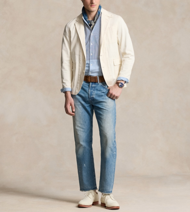 POLO Ralph Lauren Heritage Straight-Fit Distressed Jeans MSRP $268