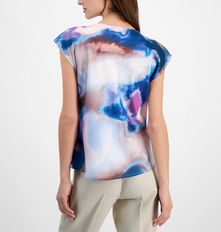 Tahari ASL Women's Printed Cowlneck Blouse MSRP $69