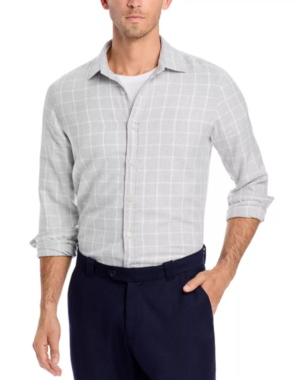 The Men Store Check Button Down Shirt MSRP $98