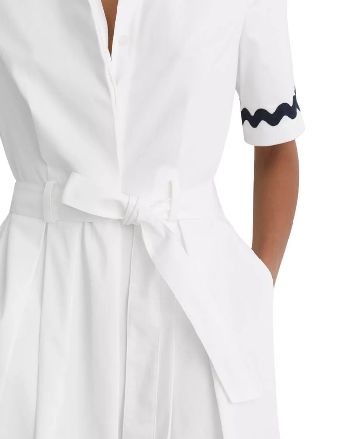 REISS Isabelle Rick Rack Trim Midi Dress MSRP $355