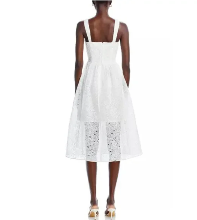 FRENCH CONNECTION Sleeveless Lace Midi Dress MSRP $198