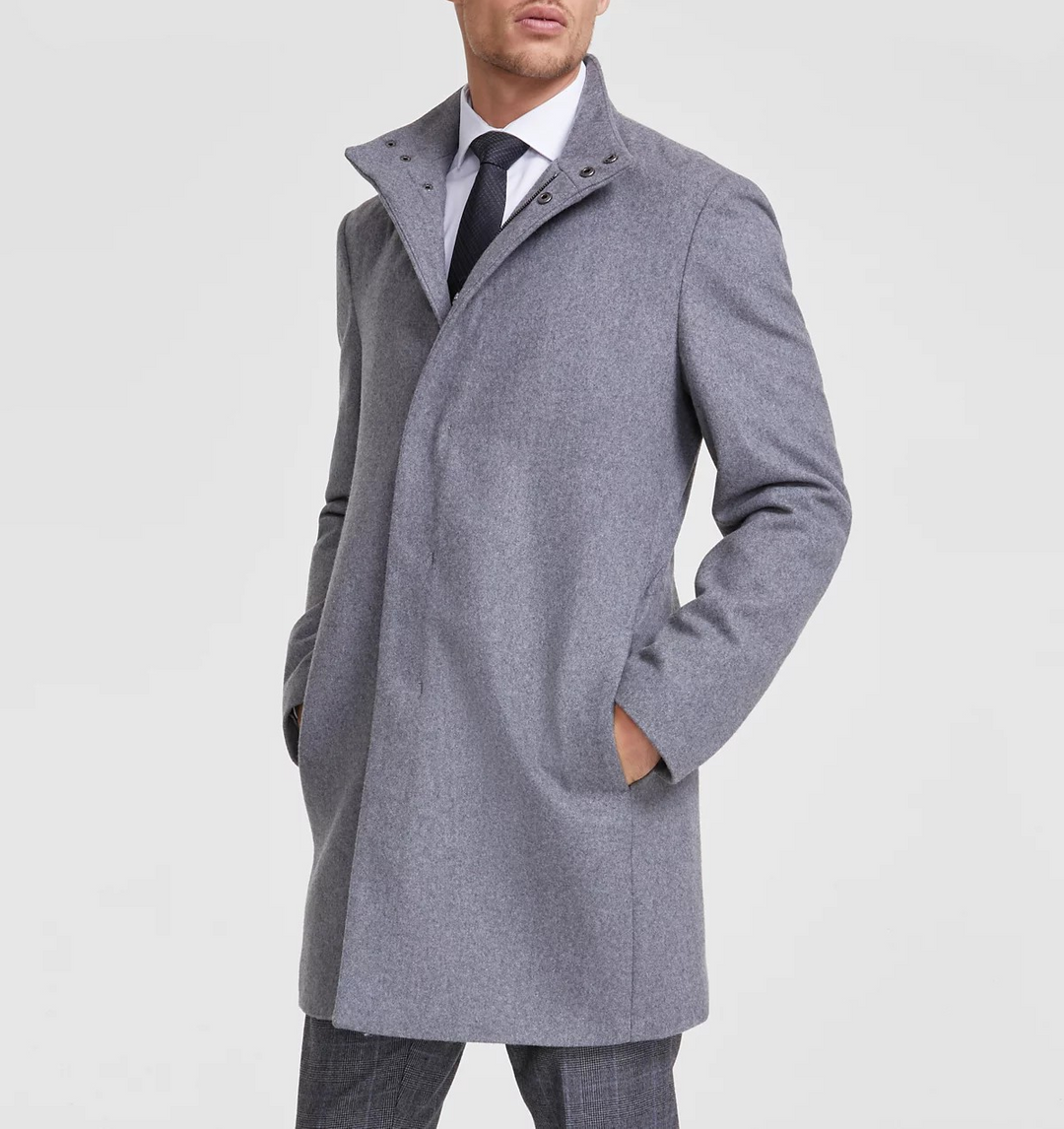 Calvin Klein Men's Mayden Slim-Fit Wool Blend Overcoat MSRP $495