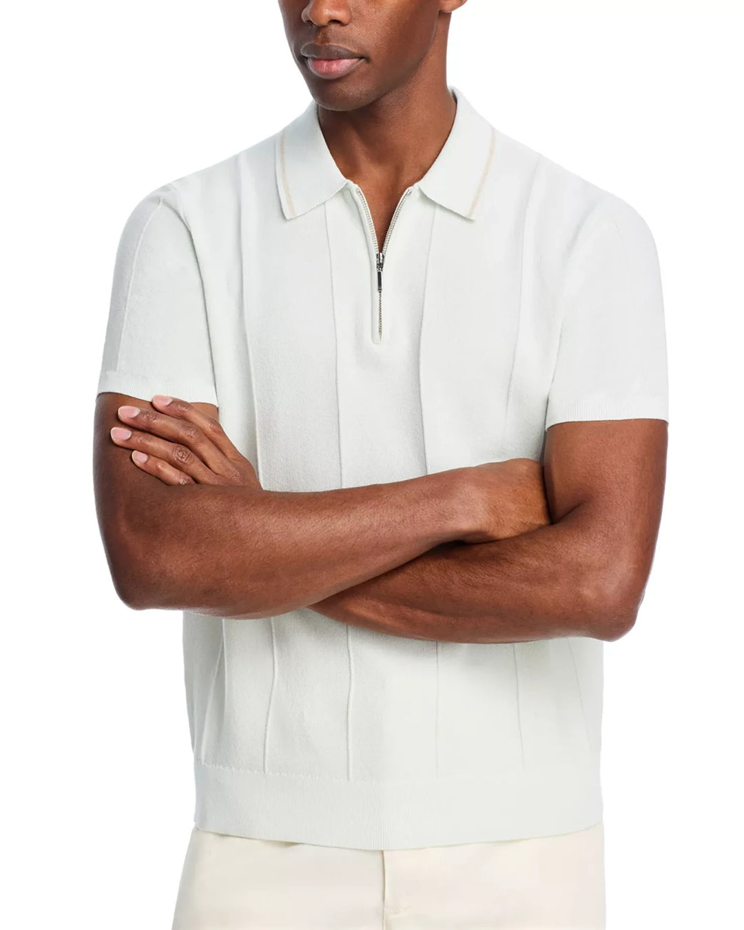 The Men's Store Short Sleeve Zip Polo Shirt MSRP $98