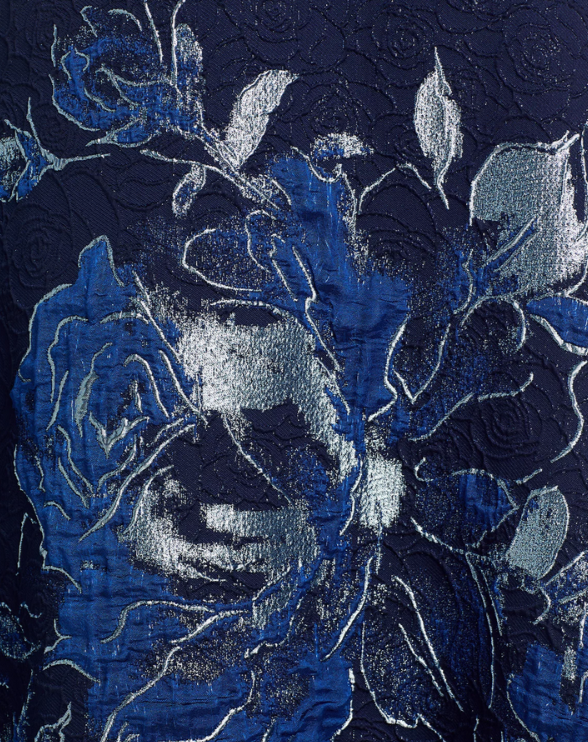 Teri Jon by Rickie Freeman Off-the-Shoulder Metallic Floral Jacquard Gown $880