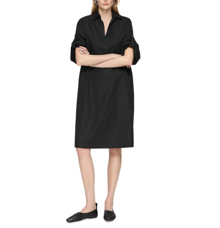 Lafayette 148 New York Tab Sleeved Popover Dress MSRP $798