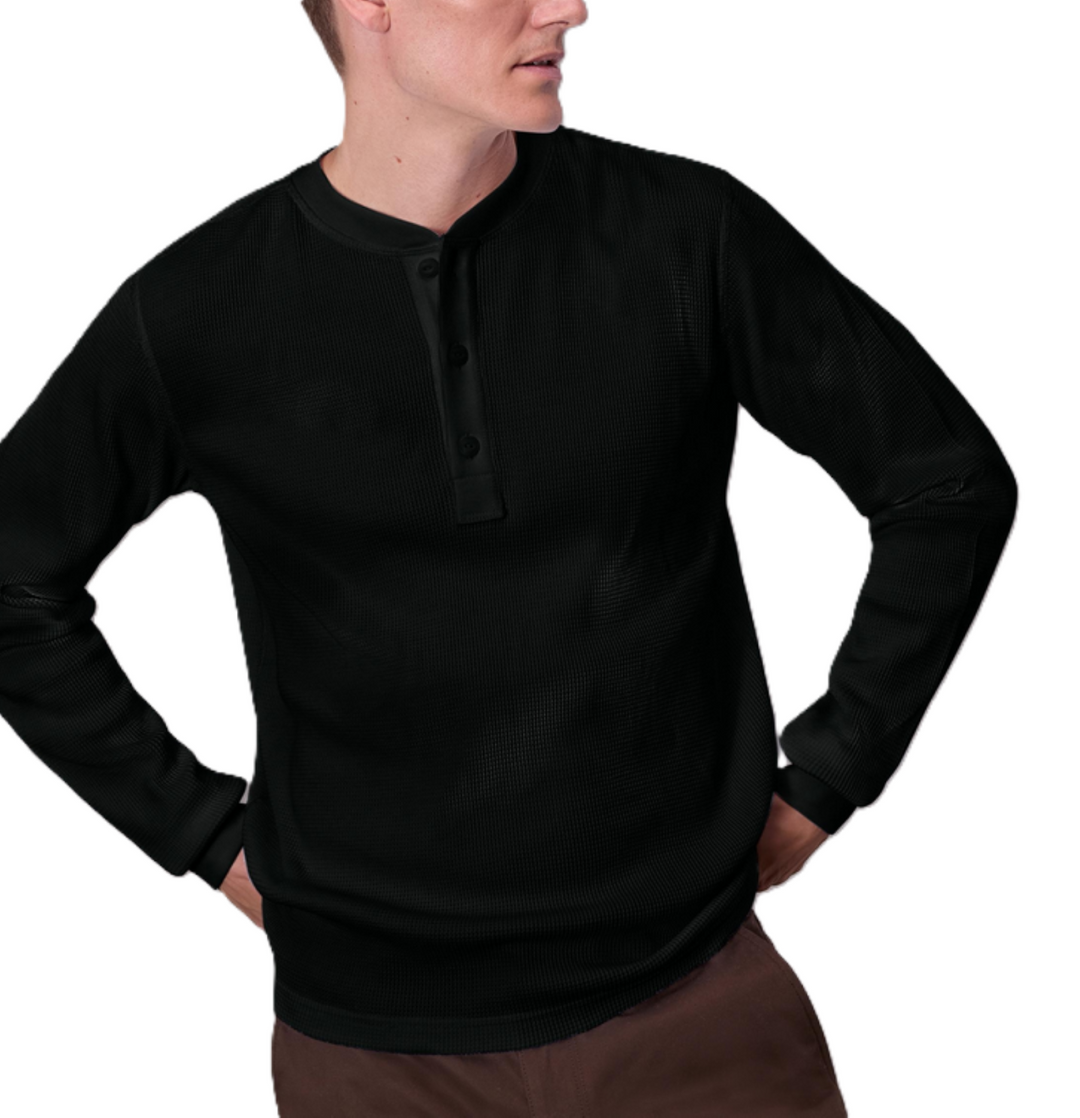 rag & bone Cotton Blend Waffle Knit Henley MSRP $198