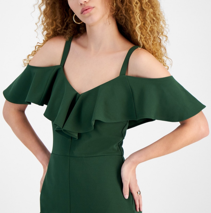 Rachel Rachel Roma Ruffled Off-The-Shoulder Jumpsuit MSRP $129