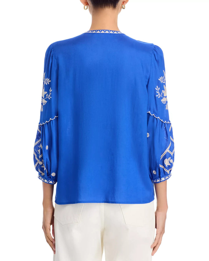 Johnny Was Scallop Sleeve Blouse MSRP $348