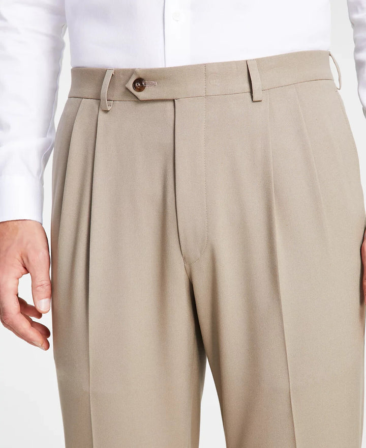 Michael Kors Men's Pleated Solid Classic Fit Pants MSRP $95