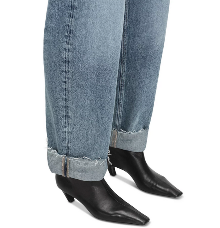 FRAME Long Barrel Raw Cuff High Rise Jeans MSRP $268