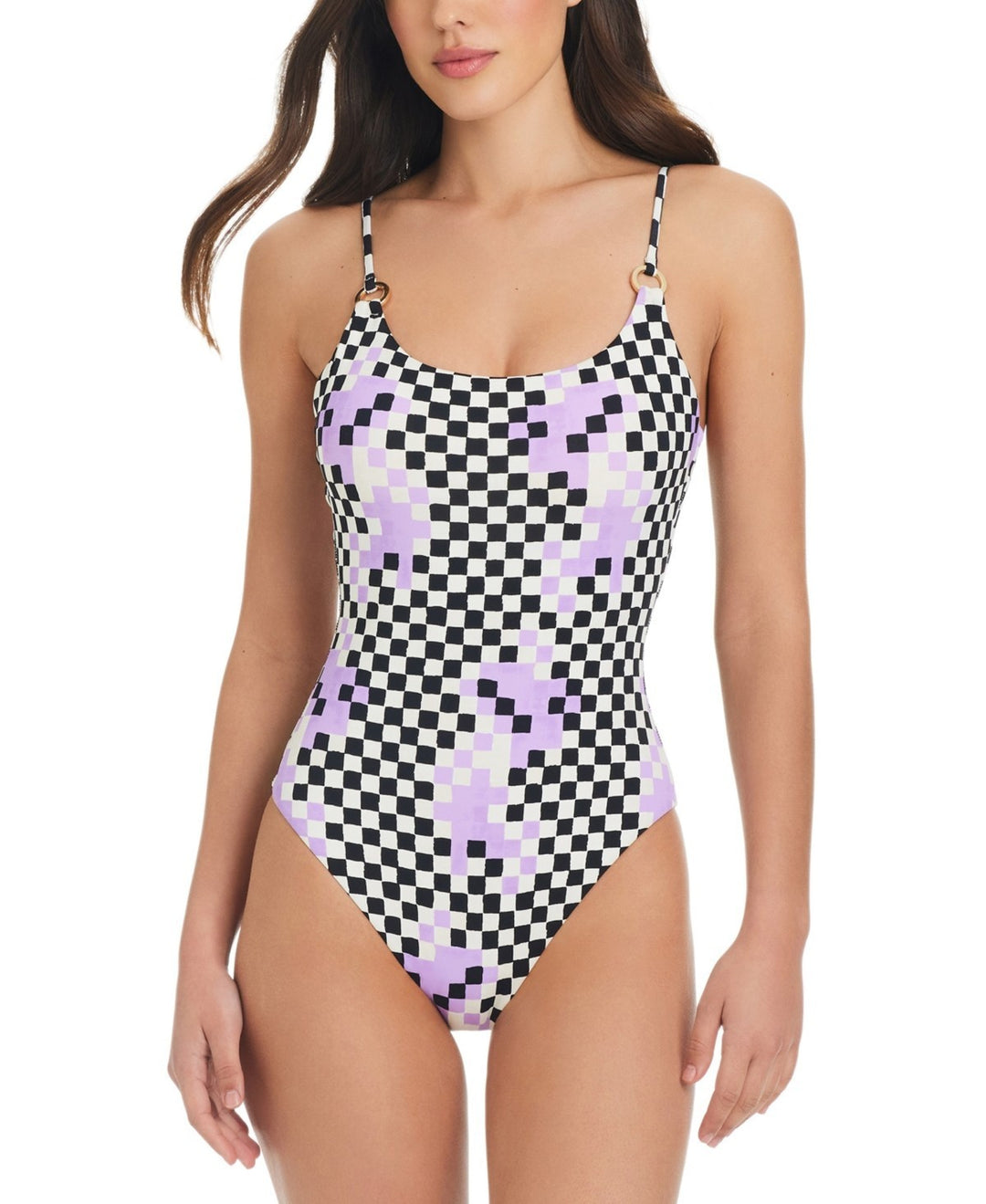 Red Carter Printed Scoop-Neck One-Piece Swimsuit MSRP $148