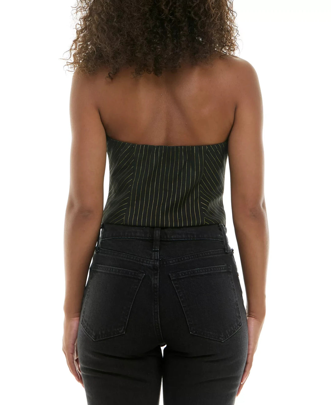 Alex & Sophia Juniors' Metallic Pinstripe Button-Front Halter Vest MSRP $49