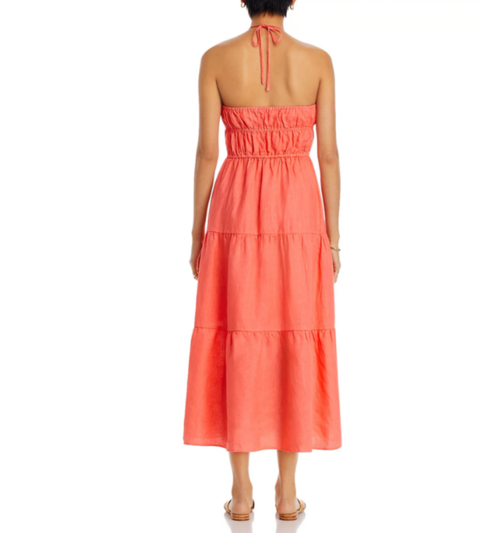 Bella Dahl Linen Halter Midi Dress MSRP $216