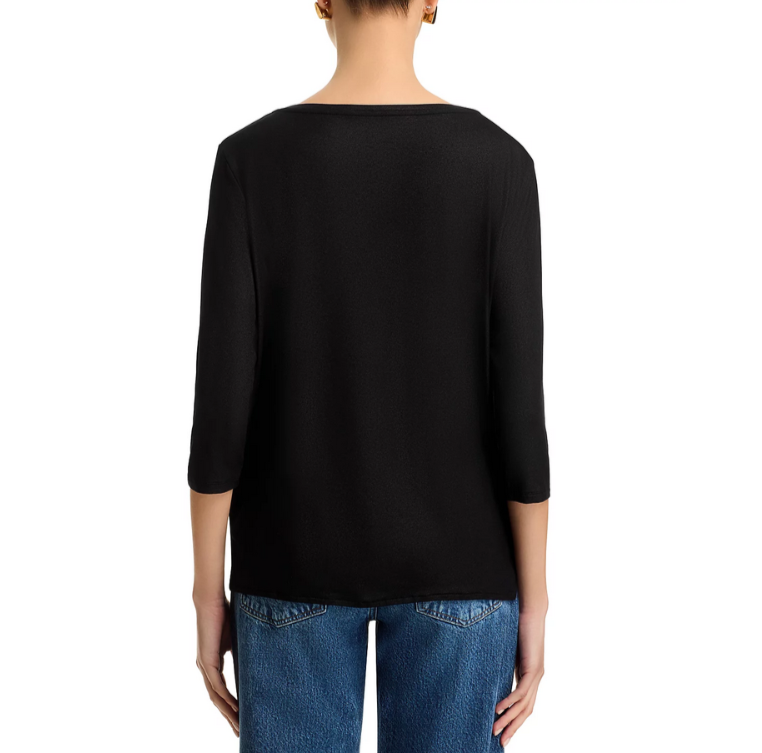 Majestic Filatures Boat Neck Three Quarter Sleeve Tee MSRP $230