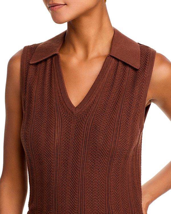 PAIGE Rossana V Neck Collared Vest MSRP $170