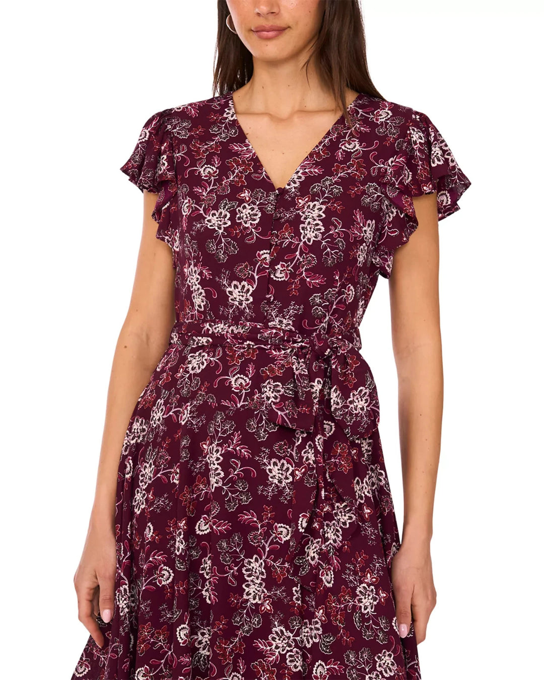 Vince Camuto V Neck Button Down Maxi Dress MSRP $109