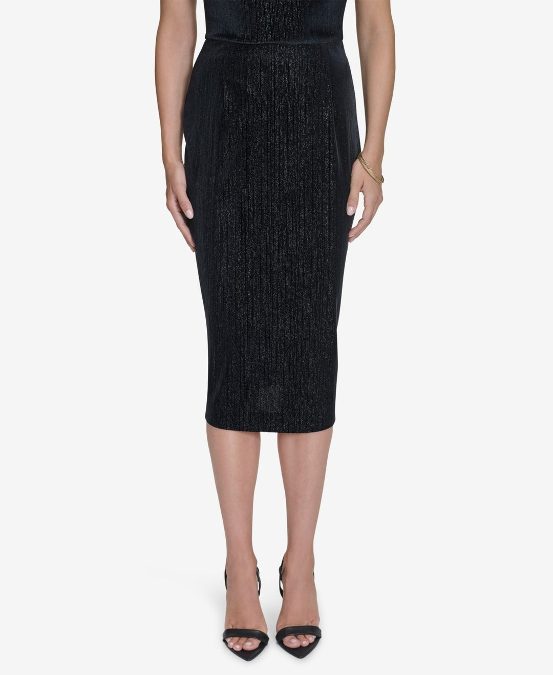 Halston Women's Velvet Pull-on MIDI Skirt MSRP $89