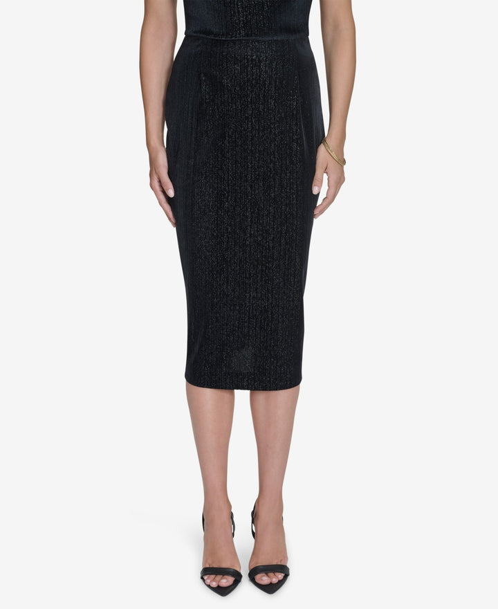 Halston Women's Velvet Pull-on MIDI Skirt MSRP $89
