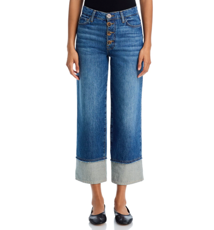 Derek Lam 10 Crosby Simona High Rise Cuff Straight Jeans MSRP $275