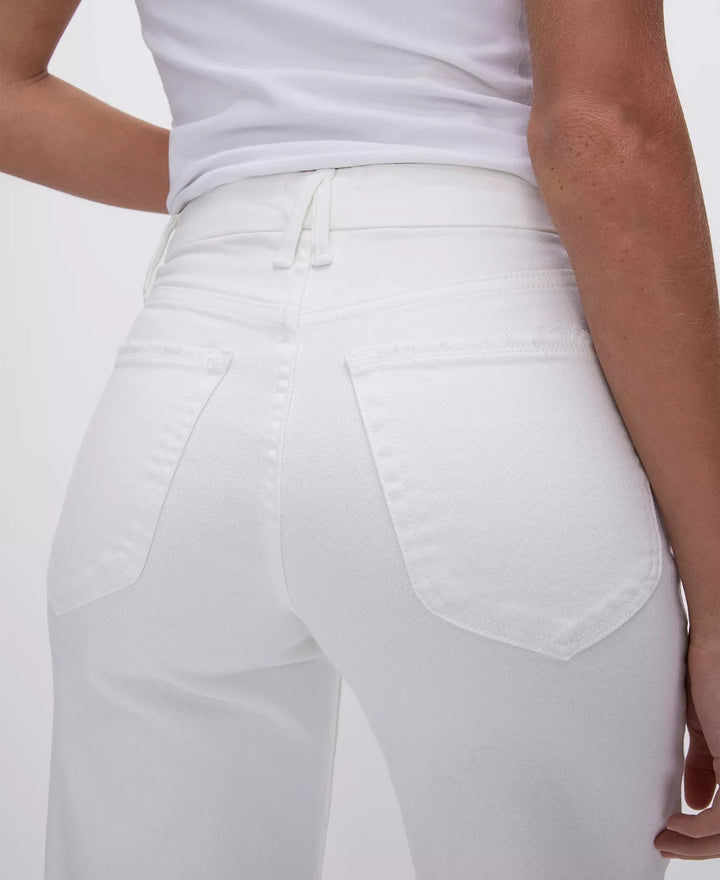 Good American Women's Good Waist Cropped Palazzo Jeans MSRP $139