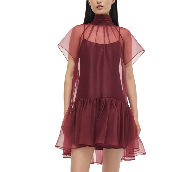 SIMKHAI Beaux Tiered Mini Dress MSRP $395