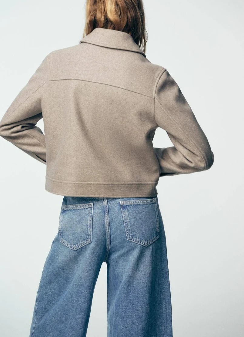 Zara Cropped Zip-Front Jacket MSRP $79
