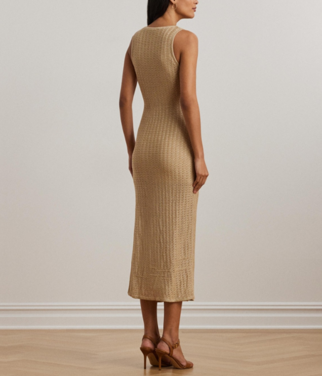 Lauren Ralph Lauren Pointelle-Knit Sleeveless Sweater Dress MSRP $265