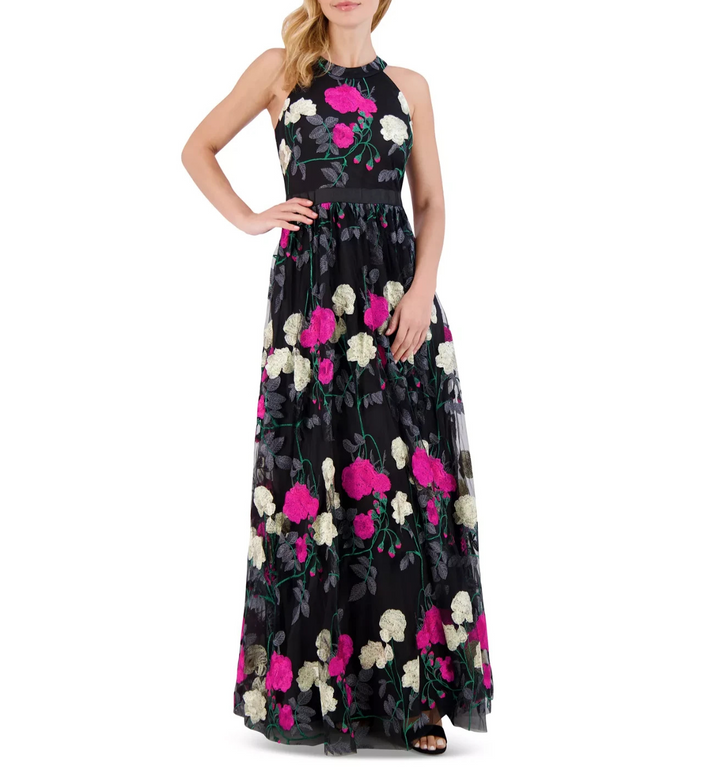 Eliza J Petite Embroidered Tulle Ball Gown MSRP $288