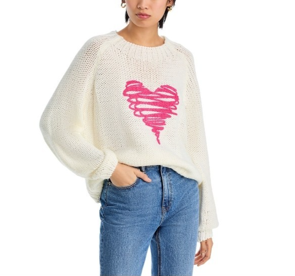 Elan Heart Crewneck Sweater MSRP $98