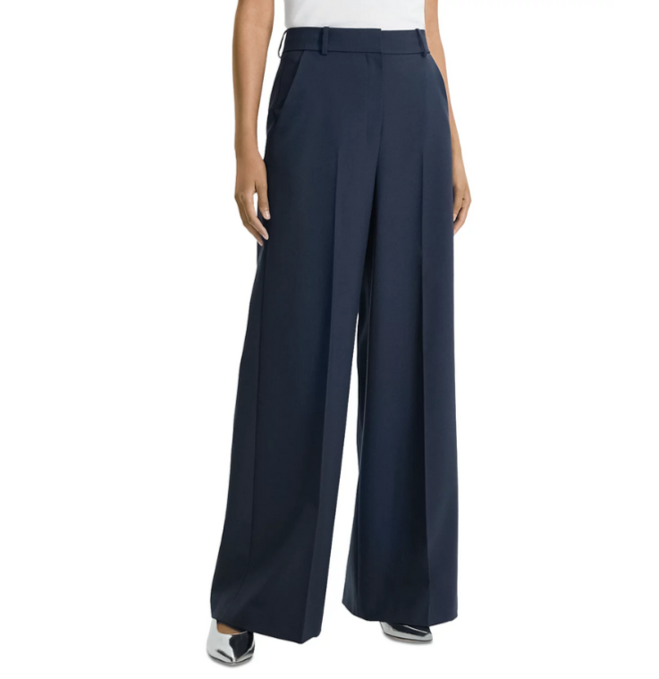 Theory High Waist Wide Leg Trousers MSRP $325