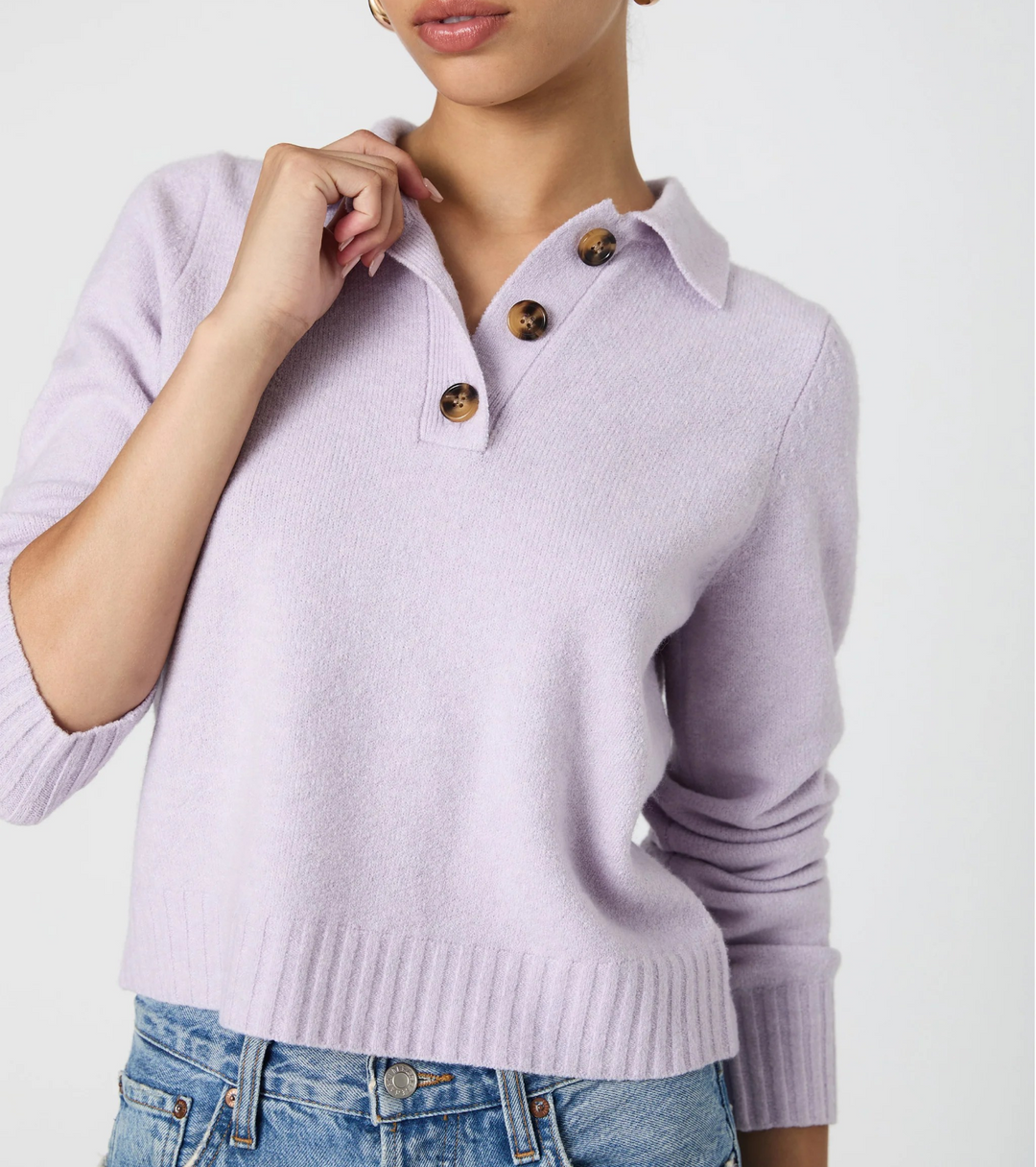 French Connection Vhari Long Sleeve Polo Sweater Knitwear MSRP $138