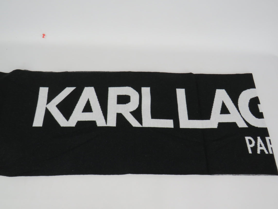 Karl Lagerfeld Paris Branded Print Knit Scarf MSRP $75