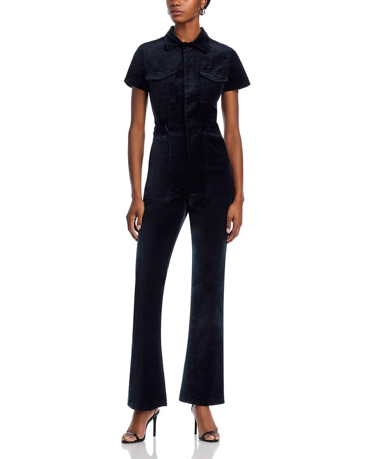 Good American Fit For Success Velvet Jumpsuit MSRP $249
