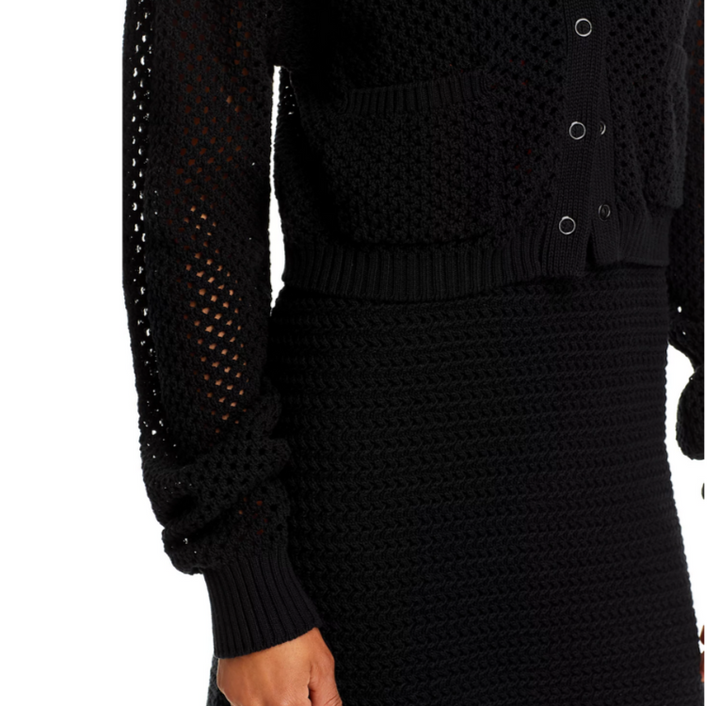 RE/DONE Crochet Polo Button Front Cardigan MSRP $395