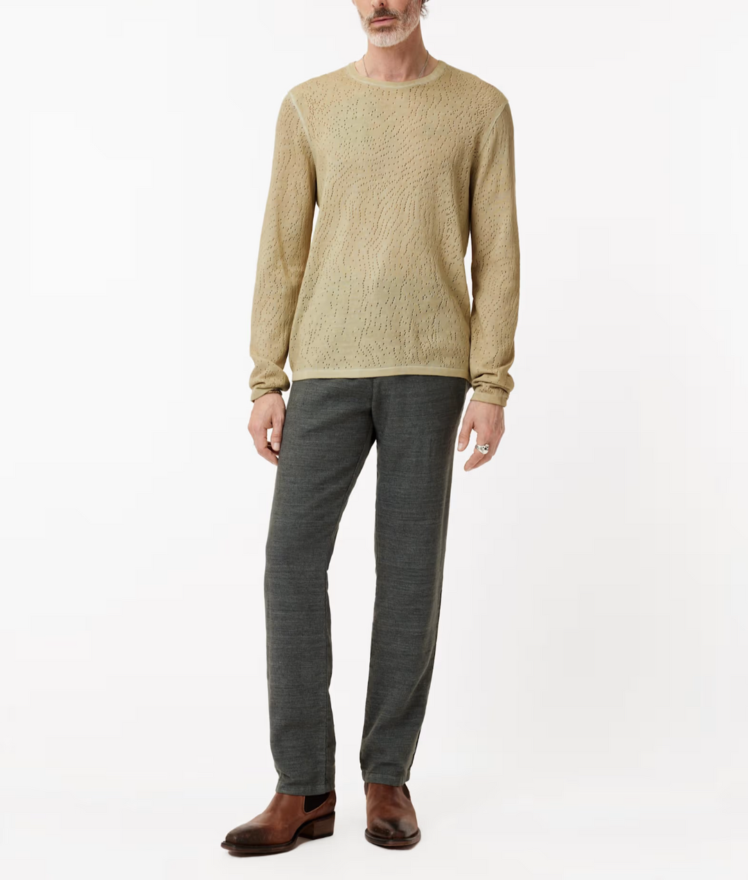 John Varvatos Camden Mesh Stitch Crew Sweater MSRP $228