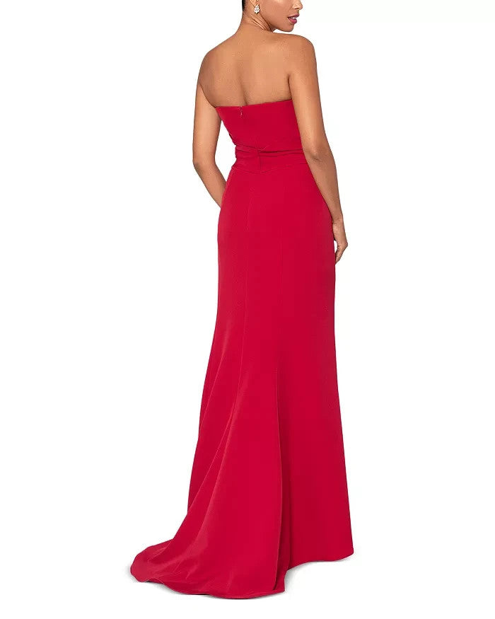 AQUA Strapless Scuba Bow Gown MSRP $288