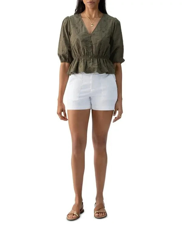 Sanctuary Eyelet Button Front Top MSRP $89