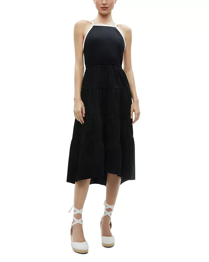 Alice and Olivia Hartley Gathered Midi Dress MSRP $396 Size 8