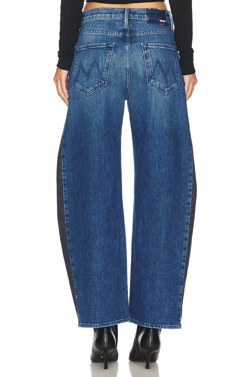 Mother The Half-Pipe Flood Jeans in Black and Blue MSRP $278