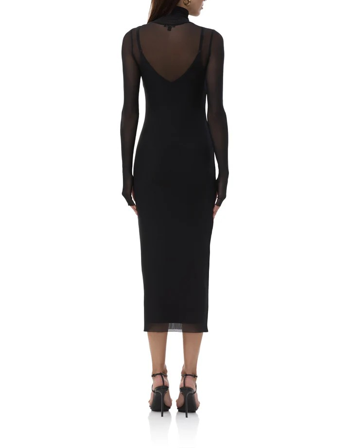 AFRM Power Mesh Bodycon Midi Shailene Dress MSRP $88