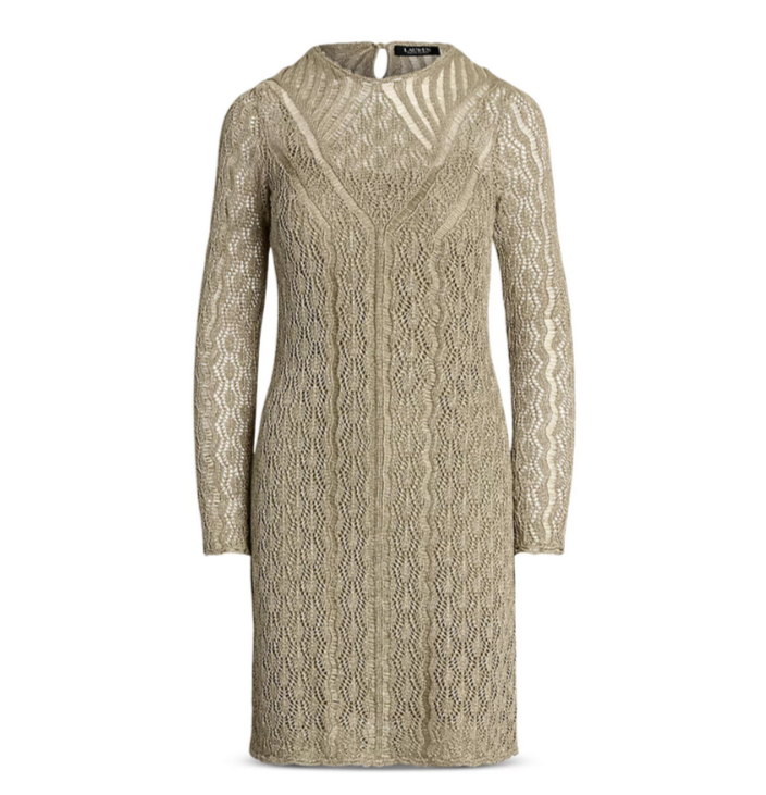 Lauren Ralph Lauren Linen-Blend Sweater Dress MSRP $295