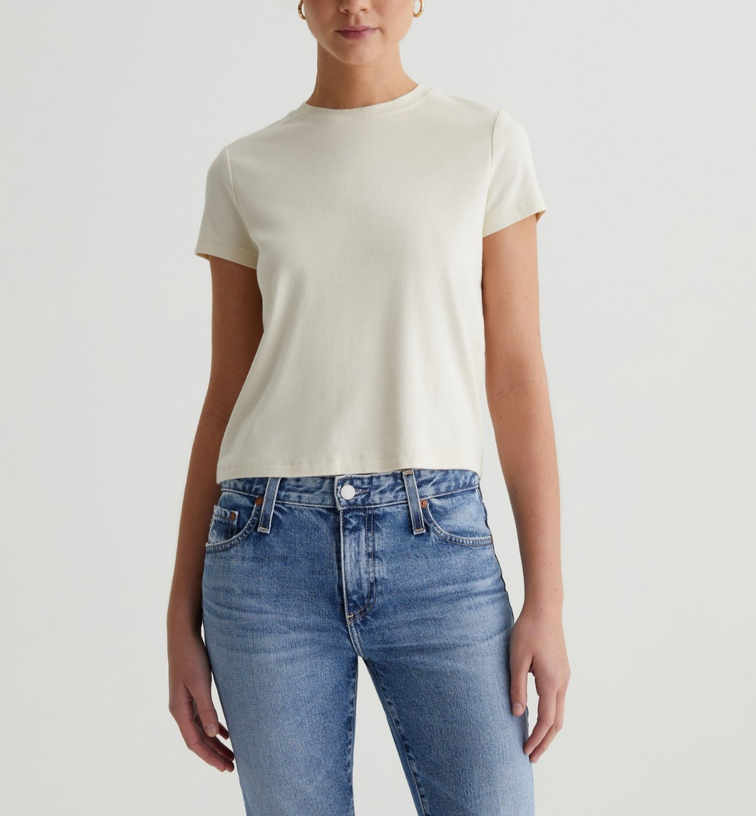 AG Sadie Crew Cropped Tee MSRP $68
