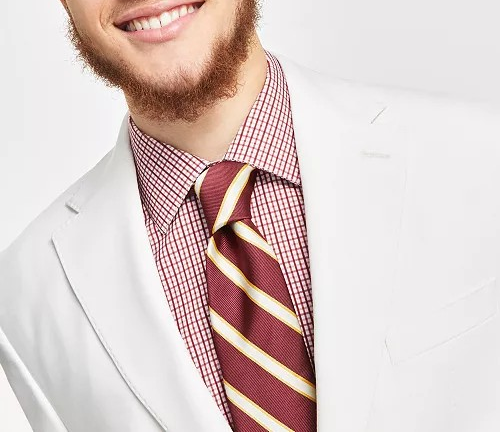 Tayion Collection Men's Classic-Fit Linen Suit Jacket - White MSRP $360