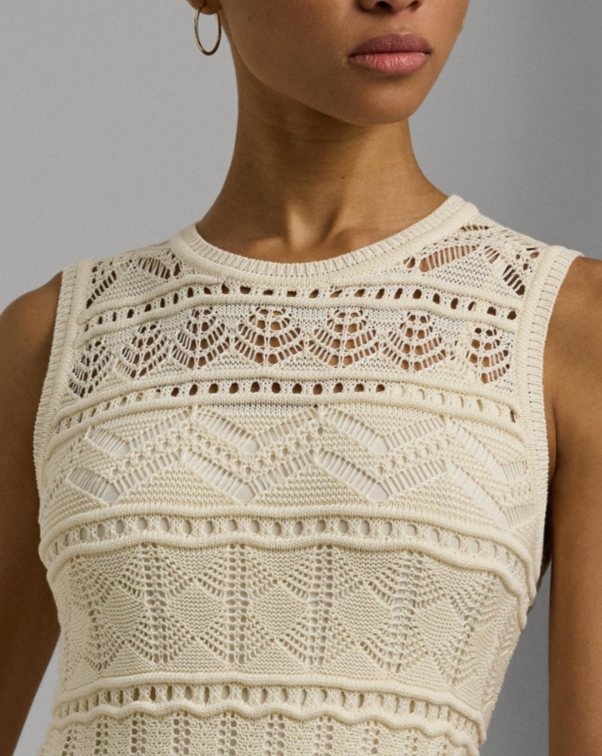 Lauren Ralph Lauren Pointelle Sweater Tank Top MSRP $125