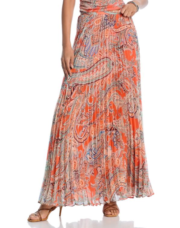 L'Agence Torin Pleated Maxi Skirt MSRP $550