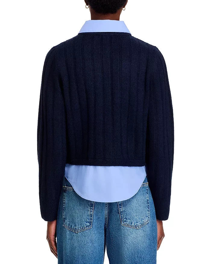 FRENCH CONNECTION Ellie Combo Knit Sweater MSRP $138