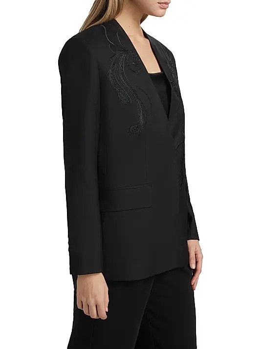Kobi Halperin Sydney Embroidered Collarless Jacket MSRP $798