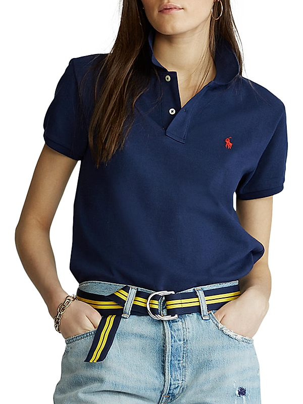 Polo Ralph Lauren Women's Classic-Fit Mesh Polo Shirt - Newport Navy MSRP $110