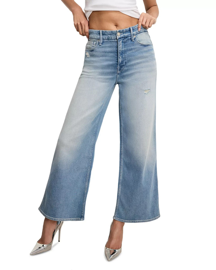 Good American Good Skate Wide Cropped Jeans MSRP $154